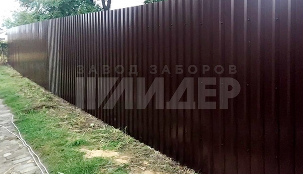 Сплошной забор из профнастила для земельного участка ПН-217 - фото 3