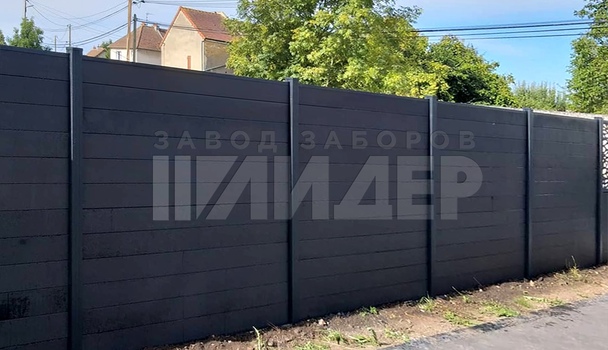 Высокий забор из горизонтальных досок ДПК ДК-114 - фото 3