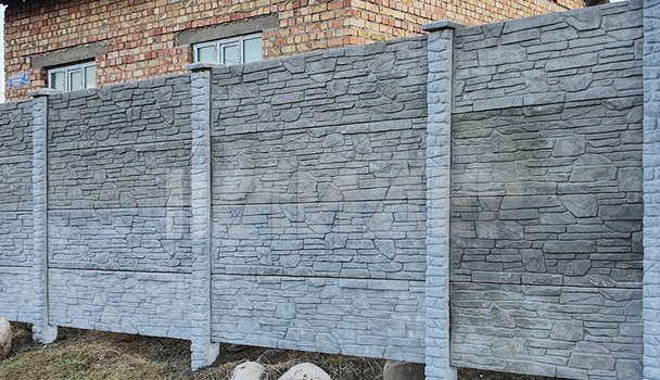 Еврозабор с отделкой под камень на дачу ЕВ-180 - фото 2