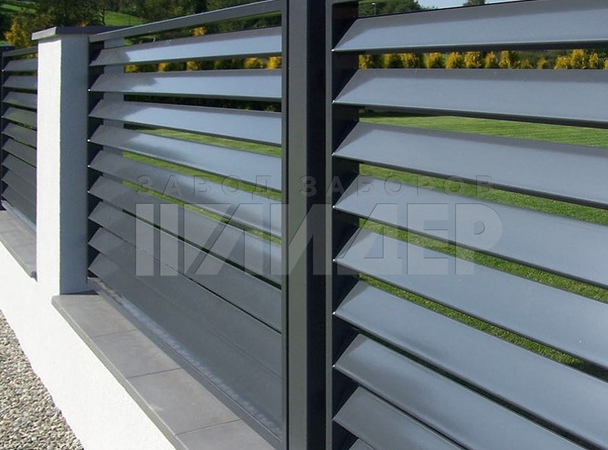 Современный забор жалюзи с алюминия для участка ЖЗ-154