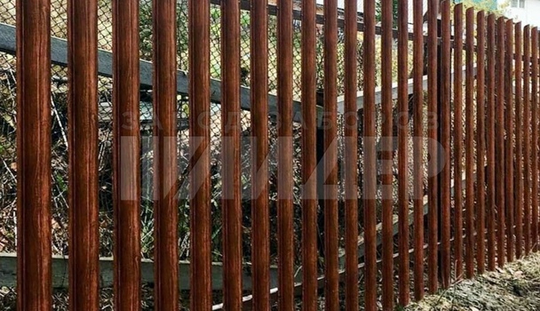 Секционный забор из евроштакетника в частном секторе ЕШ-165 - фото 2